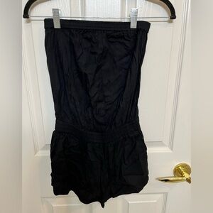 Black cute tube top romper/onesie with pockets